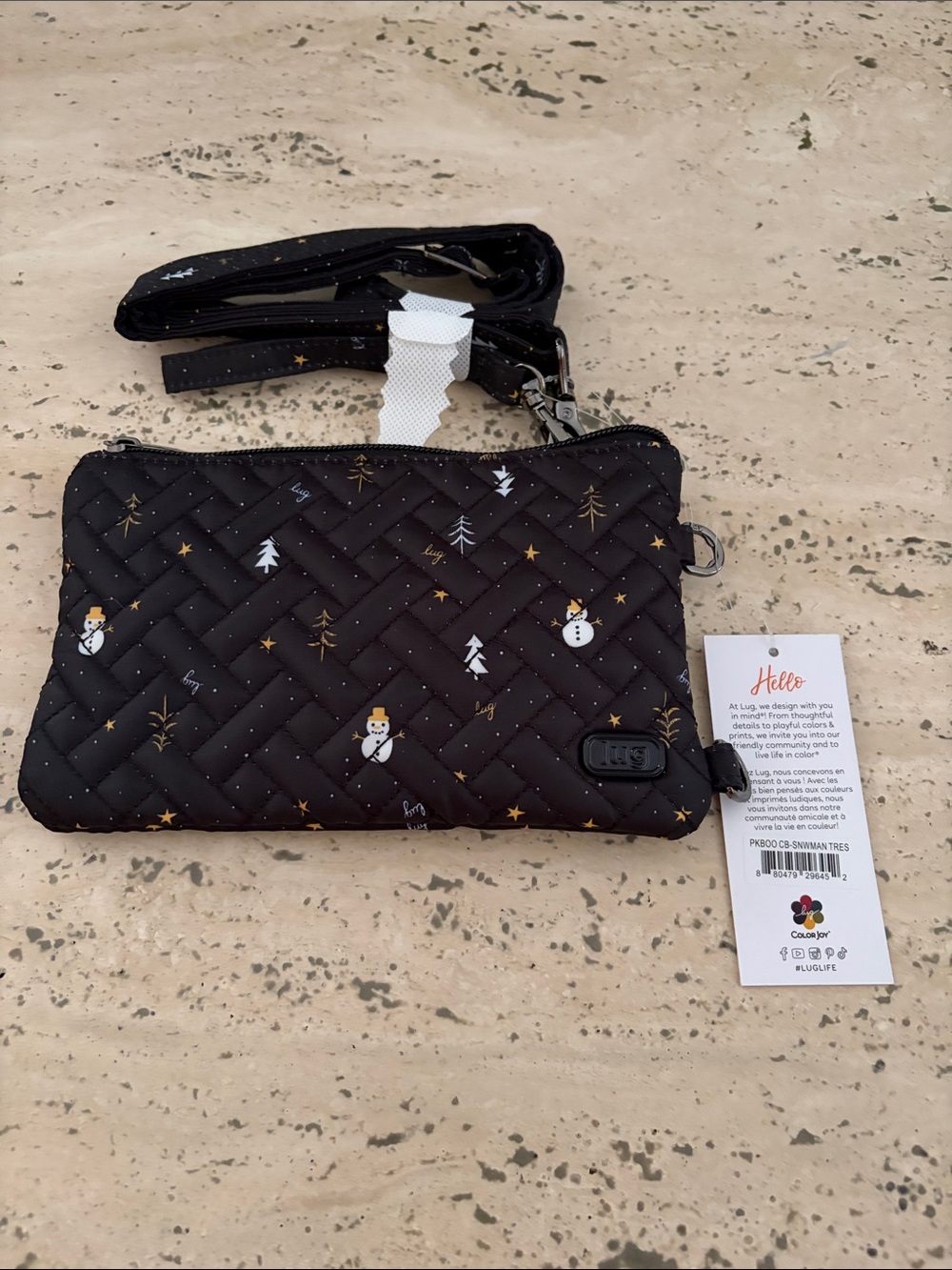 Lug Peekaboo Convertible Crossbody Bag Snowman Trees